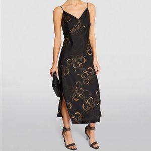 with tag ALLSAINTS MELODY TEMPEST MIDI SLIP DRESS